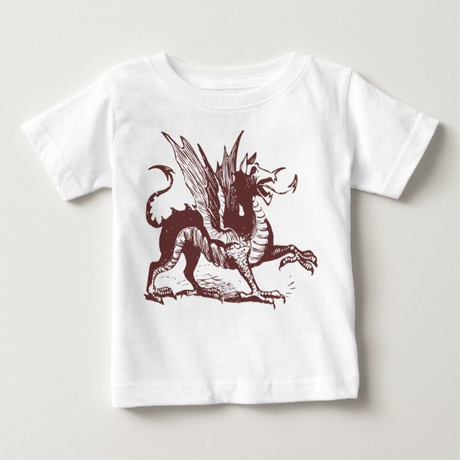 Dragon Engrave - Mörk Brown Tee (Framsida)