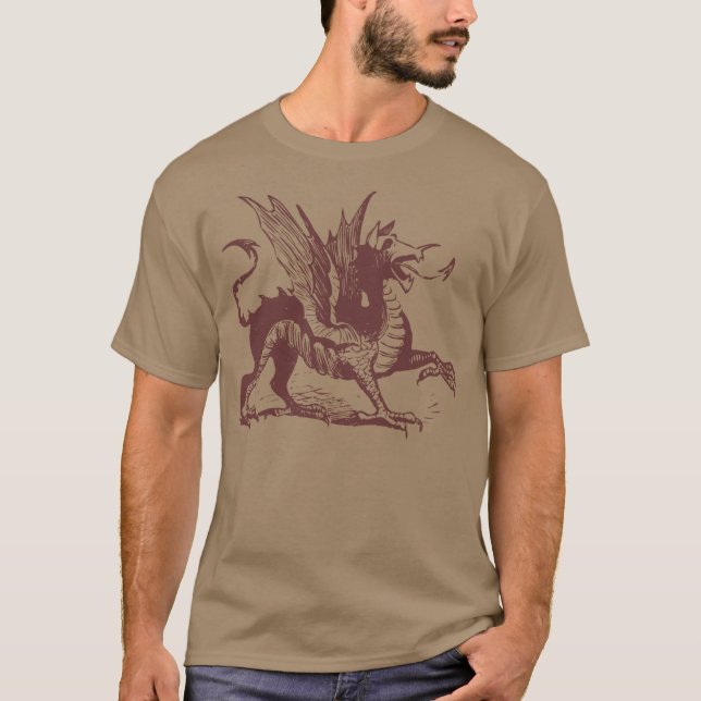 Dragon Engrave - Mörk Brown Tee (Framsida)