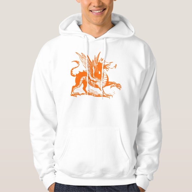 Dragon Engrave - Orange Sweatshirt Med Luva (Framsida)