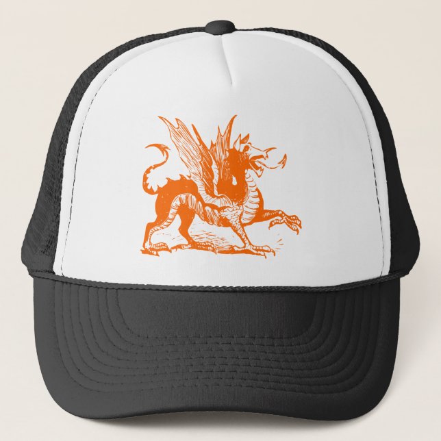 Dragon Engrave - Orange Truckerkeps (Framsida)