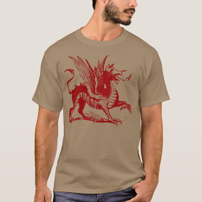 Dragon Engrave - Ruby Red T-shirt (Framsida)