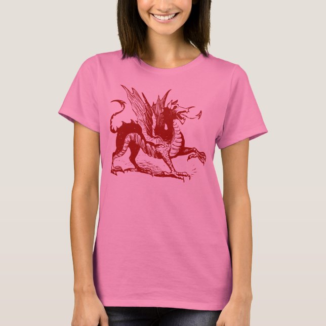 Dragon Engrave - Ruby Red T-shirt (Framsida)