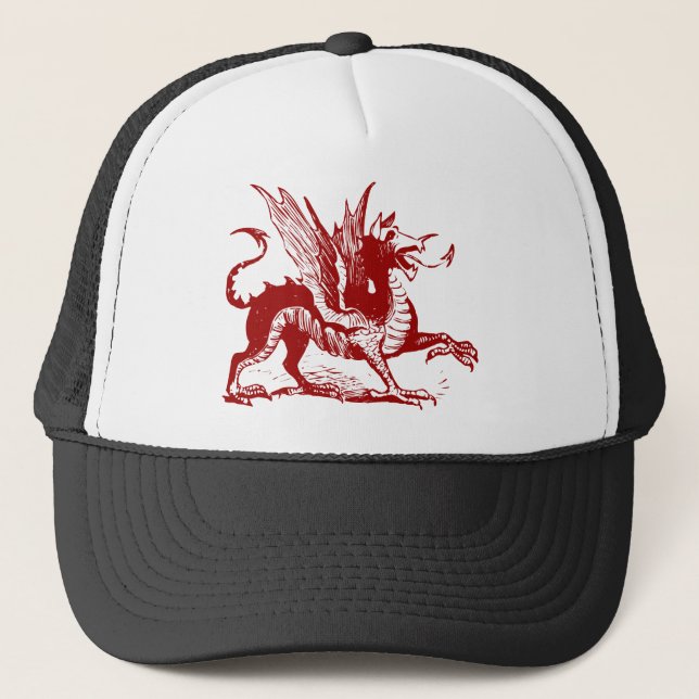 Dragon Engrave - Ruby Red Truckerkeps (Framsida)