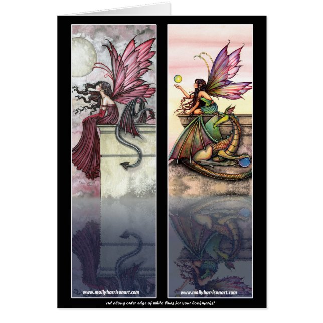 Dragon Fairy Bookmark Cards av Molly Harrison Hälsningskort (Framsidan)
