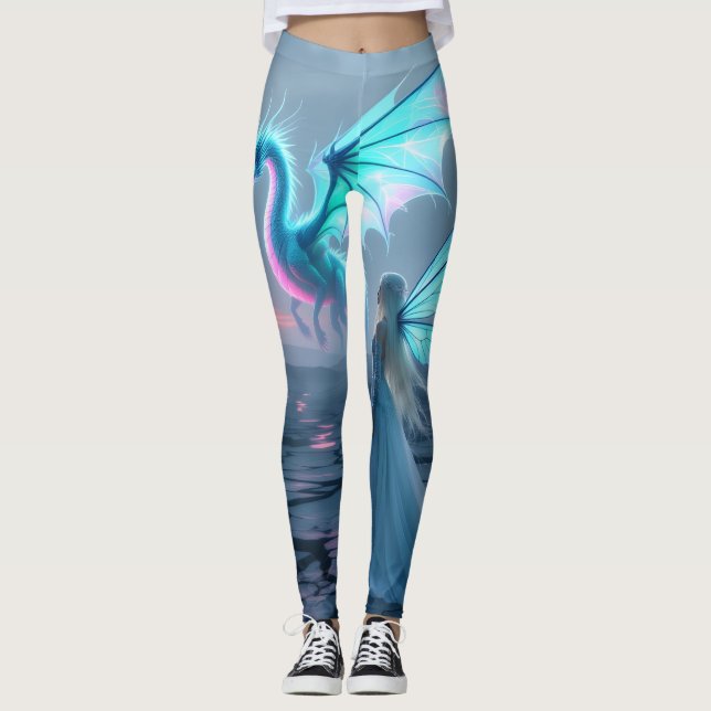 Dragon & Fairy Ladies Leggings Tights (Framsida)