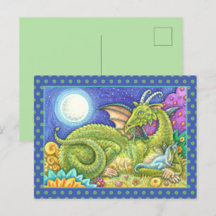 DRAGON FAMILY NÄSTA GENERATION, WHIMSICAL FANTASY VYKORT