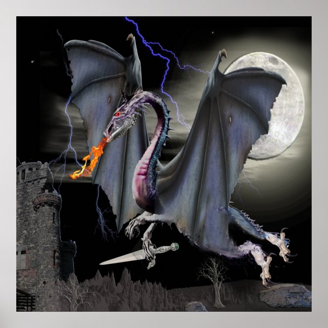 Dragon fantasy art poster (Framsidan)