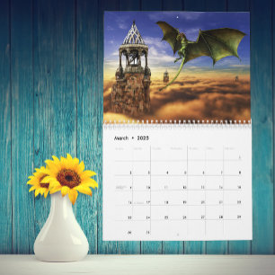 Dragon Fantasy Art Välj ett år Kalender