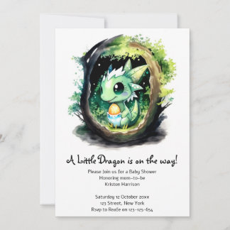 Dragon Fantasy Baby Shower Inbjudningar