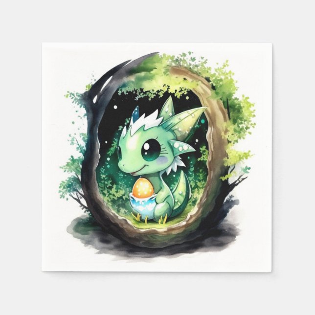 Dragon Fantasy Baby Shower Pappersservett (Framsidan)