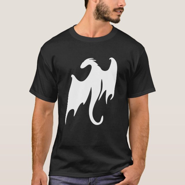 Dragon Fantasy Bok Nerd Geek Dragons Silhouette T Shirt (Framsida)
