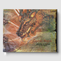 Dragon Fantasy Bröllop Guest Bok
