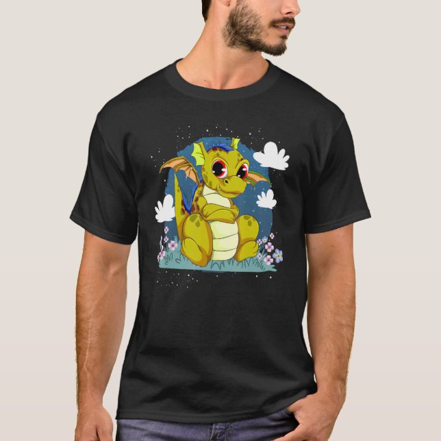 Dragon Fantasy CreatAnimal Cute Dragon T Shirt (Framsida)