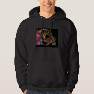 DRAGON/FANTASY DRAGON IN GULD LILA AND BLACK SWEATSHIRT MED LUVA