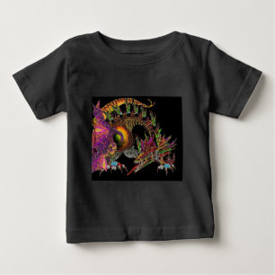 DRAGON/FANTASY DRAGON IN GULD LILA AND BLACK T-SHIRT