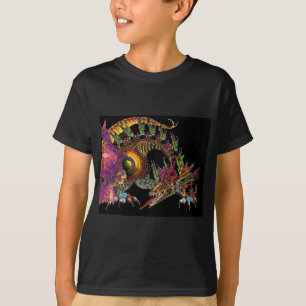 DRAGON/FANTASY DRAGON IN GULD LILA AND BLACK T SHIRT