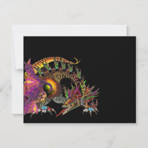 DRAGON/FANTASY DRAGON IN GULD ROSA LILA BLACK