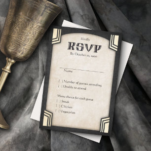 Dragon Fantasy Modern Deco Bröllop OSA Kort