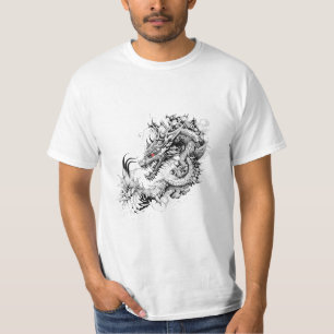 Dragon Fantasy Vild Animal Illustration Art Tattoo T Shirt