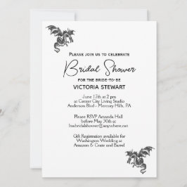 Dragon Fantasy White Möhippa Inbjudningar