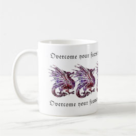 Dragon Fear Quotes - Embrace Courty and Strength Kaffemugg