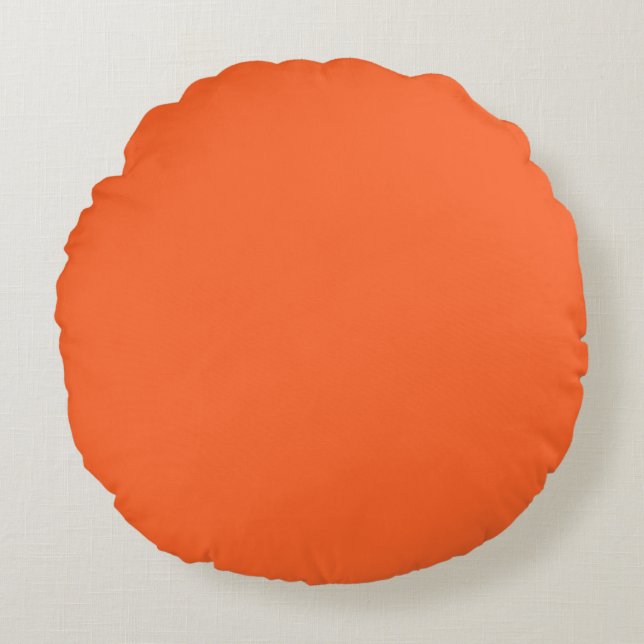 Dragon Fire Bright Orange Solid Färg Skriv ut Rund Kudde (Framsidan)