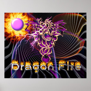 Dragon Fire - Fantasy Art Poster