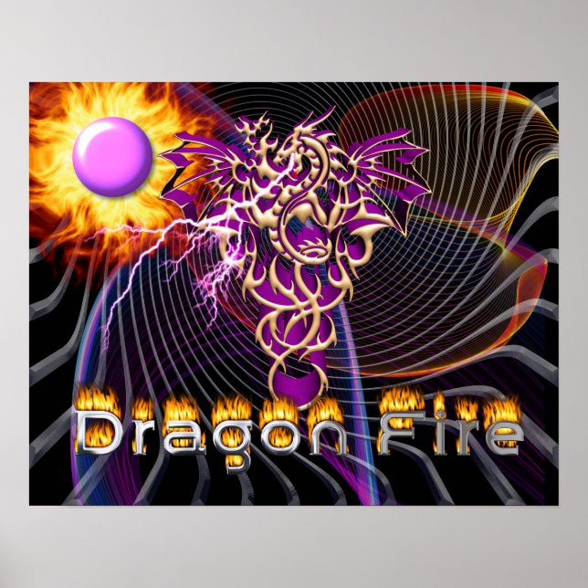 Dragon Fire - Fantasy Art Poster (Framsidan)