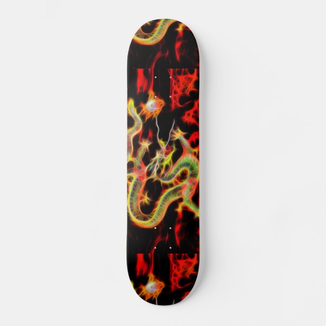 Dragon Fire on Lucky Energy Skateboard Bräda 19,5 Cm (Framsida)