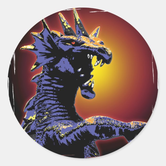 Dragon Fire Runt Klistermärke (Framsida)