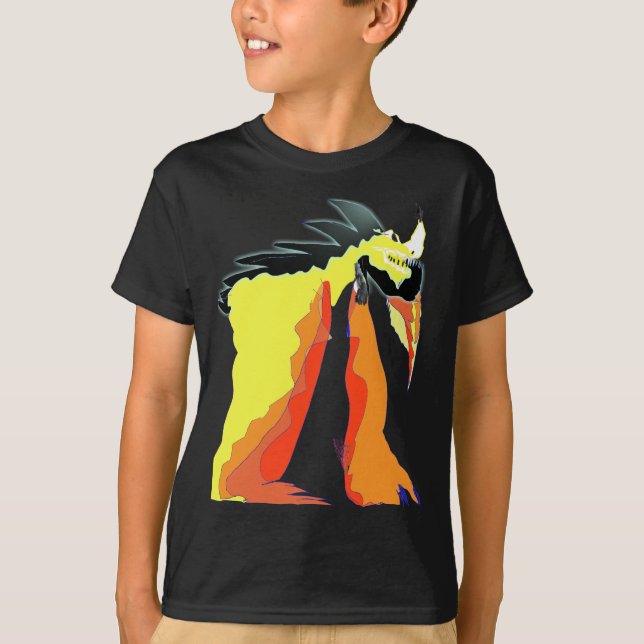Dragon FireShock Mörk Kid T Shirt (Framsida)