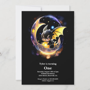 Dragon First Birthday Inbjudningar