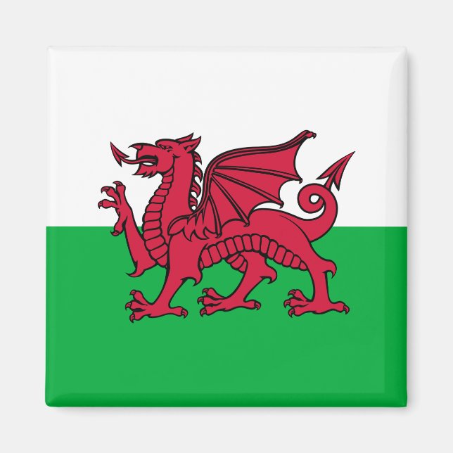 Dragon Flagga of Wales, Celtic Welsh National Flag Magnet (Framsidan)