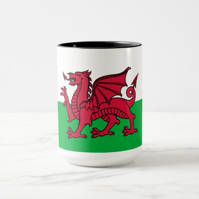 Dragon Flagga of Wales, Celtic Welsh National Flag Mugg (Center)