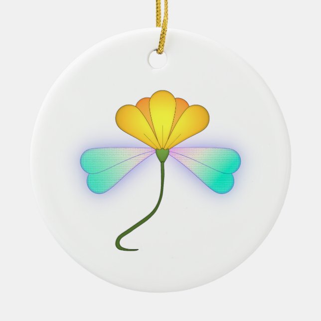 Dragon Flower Julgransprydnad Keramik (Framsidan)