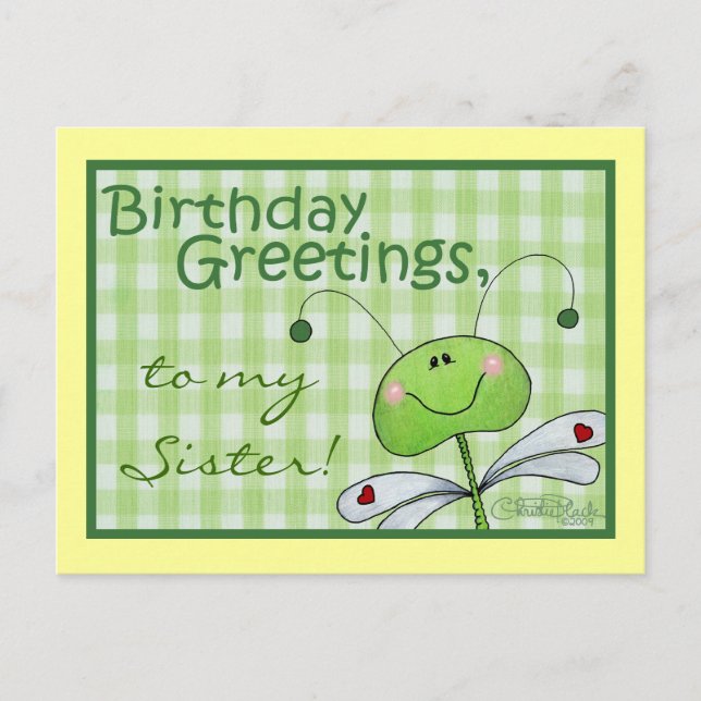 Dragon Fly Birthday personalize Vykort (Framsida)