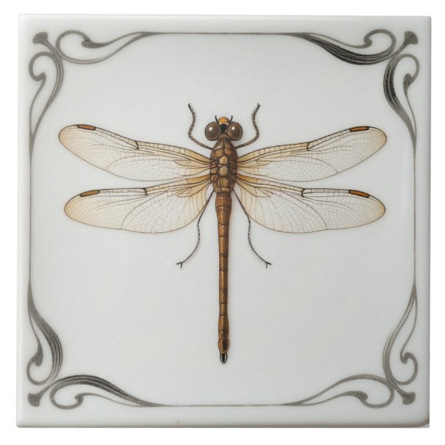 Dragon Fly Insekter Ceramic Tile Kakelplatta (Framsidan)