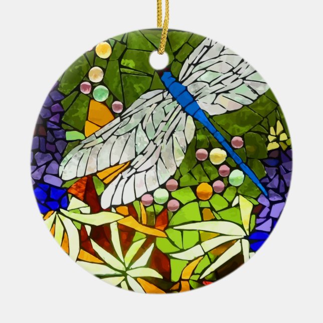 dragon-fly, libélula julgransprydnad keramik (Framsidan)