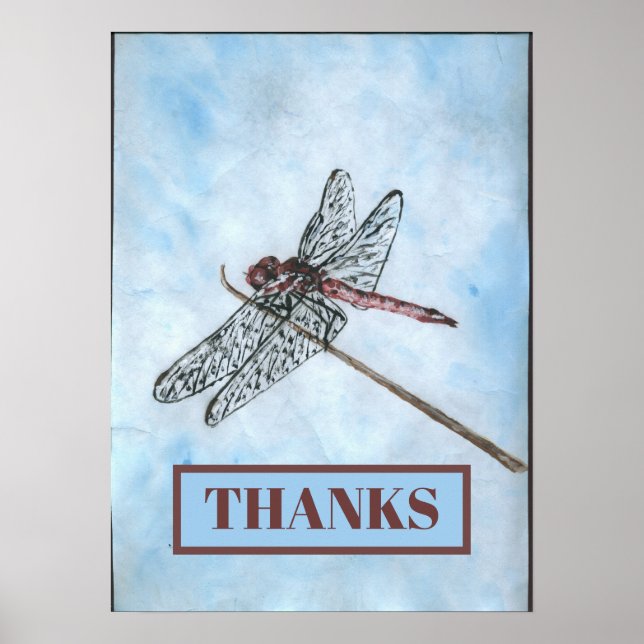 Dragon Fly, THANKS, lägg till text Poster (Framsidan)