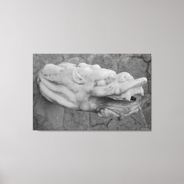 Dragon Fontän Stretched Kanvastryck (Framsida)