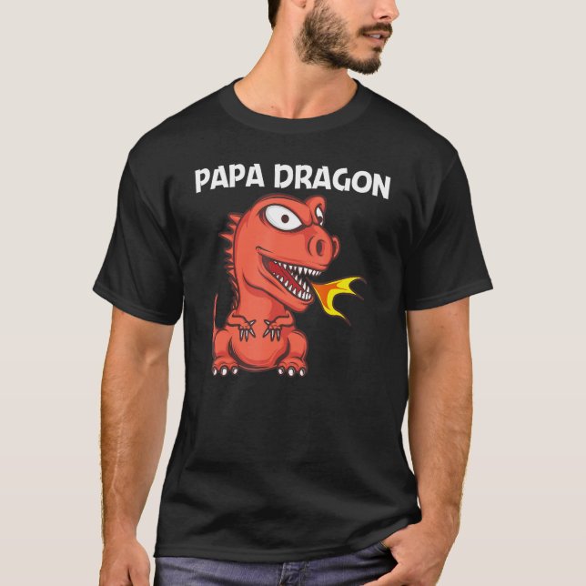 Dragon För manar Pappa Fire Breathing Creator T Shirt (Framsida)