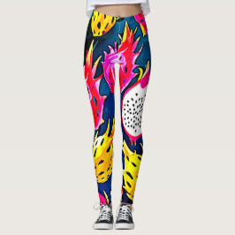 Dragon Fruit Mönster Art Leggings