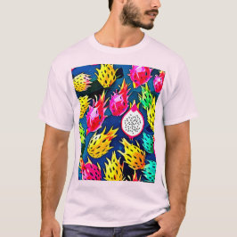 Dragon Fruit Mönster Art T Shirt