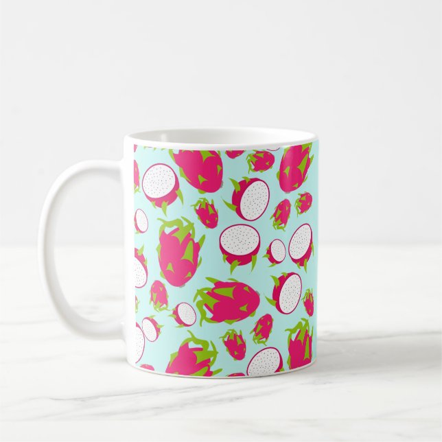 Dragon Fruit Mönster Kaffemugg (Vänster)