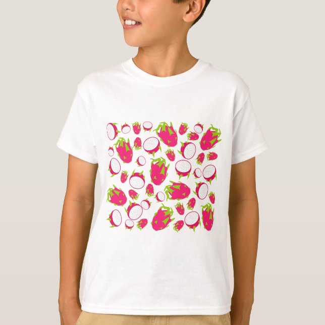 Dragon Fruit Mönster T Shirt (Framsida)