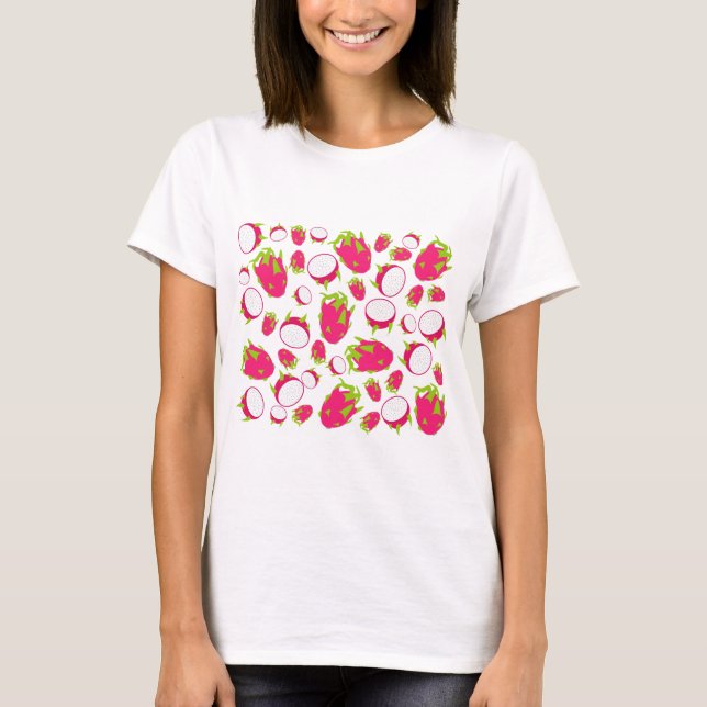 Dragon Fruit Mönster T Shirt (Framsida)