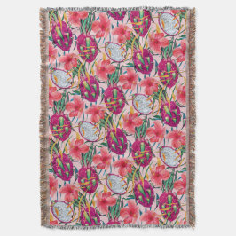 Dragon Fruit Tropical Floral Modern Green Palm Filt