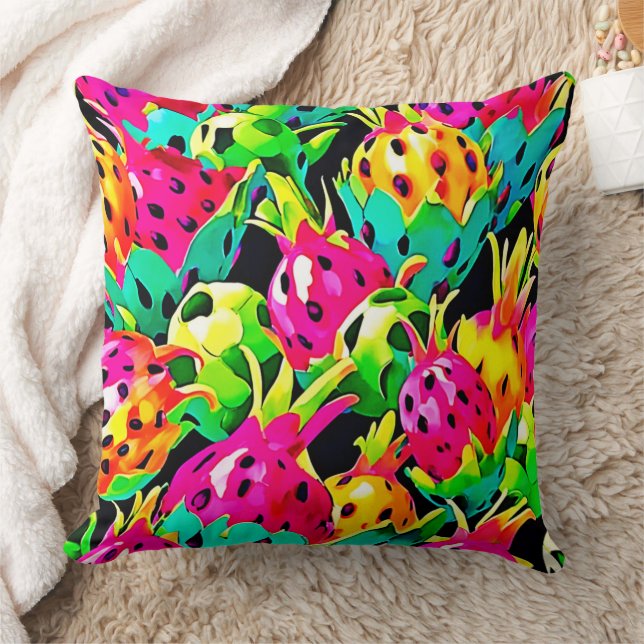 Dragon Fruit Vivid Mönster Kudde (Filt)