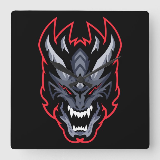 Dragon Fyrkantig Klocka (Framsida)