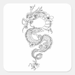 Dragon Fyrkantigt Klistermärke